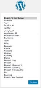 wordpress 安裝，選擇語言