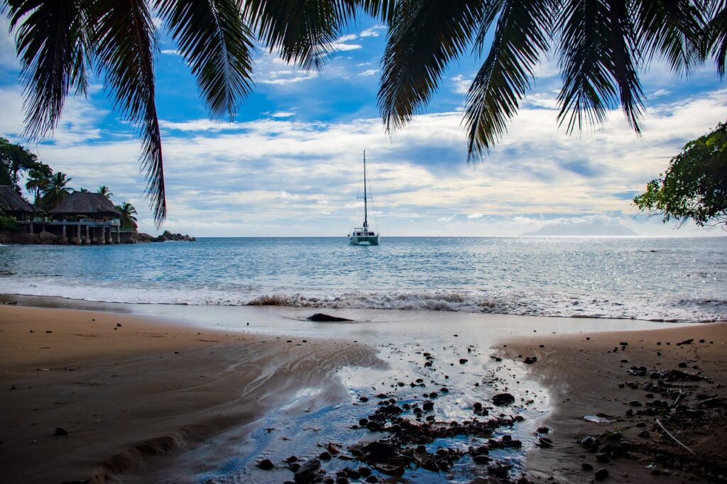 fishing boat, beach, shore